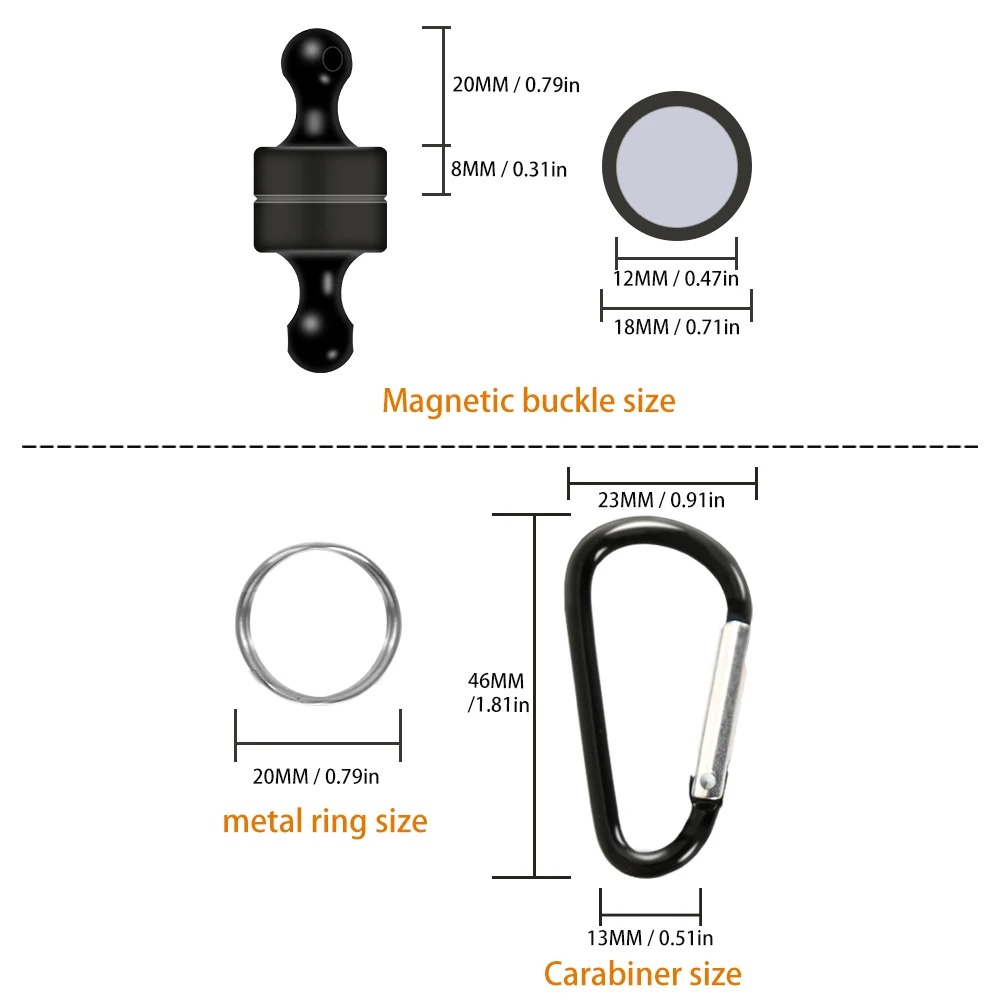 Hebilla colgante de pesca ZUKIBO, hebilla magnética, hebilla colgante rápida, accesorios de Montañismo de fuerza magnética fuerte de Metal - imagen 4