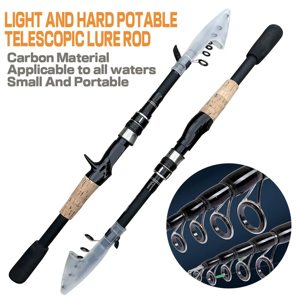 Peso del cebo 8-25g, cañas de fundición giratorias, aparejos de caña de pescar de 1,5 M/1,8 M/2,1 M/2,4 M, caña de señuelo telescópica, mango de madera de corcho de carbono, nuevo - imagen 4