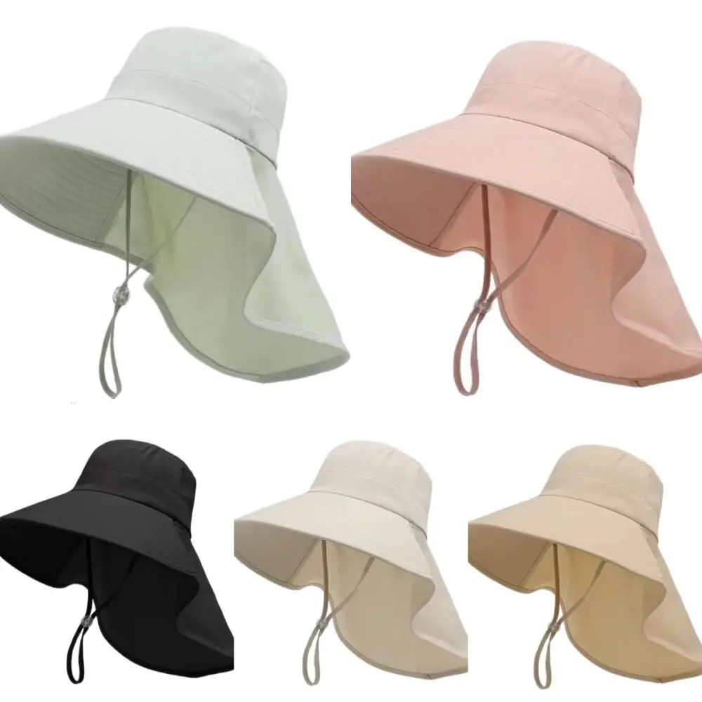 Sombrero de protección solar de aleros grandes para exteriores, chal para exteriores, sombrero de sol de ala grande, sombrero de pescador para cubrir la cara delgada para mujer - imagen 5