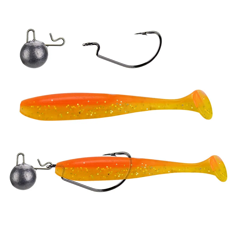 PRO BEROS-Lote de 10 señuelos blandos de silicona, cebo de 7cm y 2g, gusanos para pesca de mar, cebos artificiales PVA Swimbait Wobblers, aparejos de pesca - imagen 4