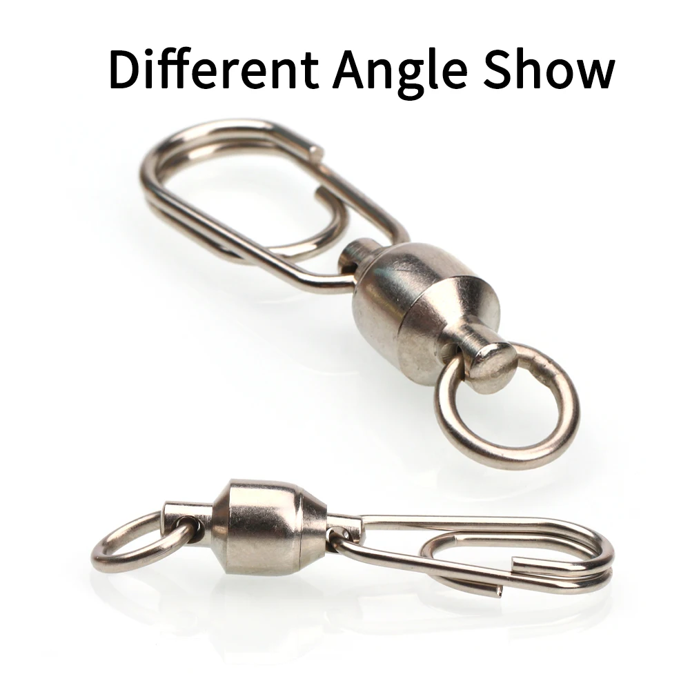 10 piezas/20 piezas # 0 - # 8 rodamientos giratorios con conector de señuelo de anzuelo a presión de acero inoxidable accesorios de pesca de agua salada - imagen 4