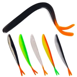 Wobblers-señuelo de pesca de silicona suave, 3,9g, 10,5 cm, cola de horquilla de silicona suave, aparejos de lubina, plantillas, gusanos de pececillo, pesca de lubina