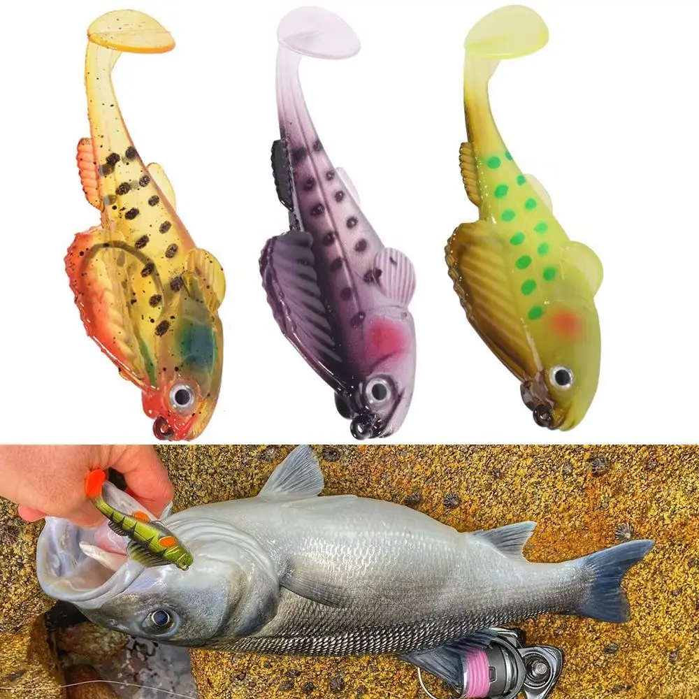 1/3 Uds señuelo de Pesca de silicona 6,5 cm 9cm Goby Jig Wobbler cebo suave para Lucio sábalo perca Swimbait aparejos de Pesca - imagen 3