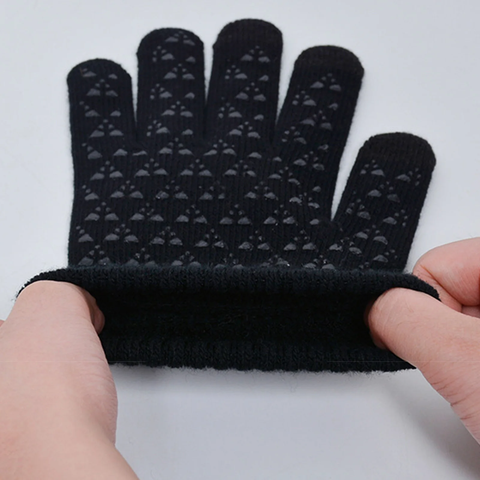 Guantes de pesca de invierno, guantes cálidos de felpa gruesa para hombres y mujeres, ciclismo al aire libre, Camping, manoplas tejidas de terciopelo a prueba de viento - imagen 5