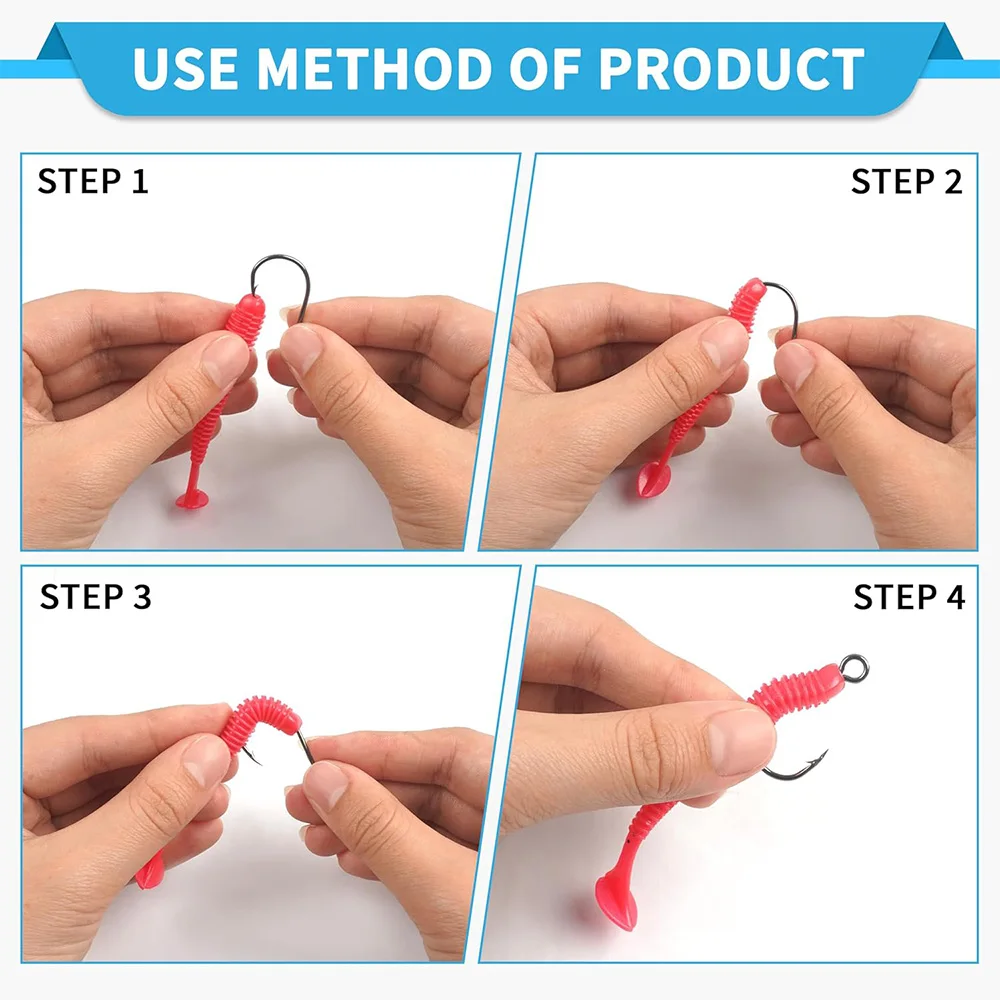 70 Uds. Anzuelos individuales de pesca en línea, anzuelos de repuesto individuales para señuelos duros, anzuelos de cebo individuales circulares de ojo grande para señuelo de trucha lubina - imagen 4