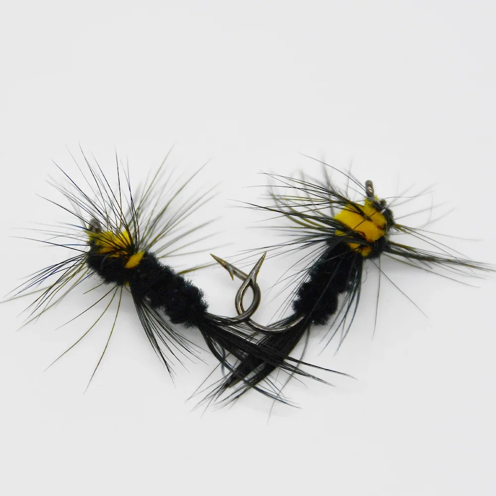 MNFT-Cebo Artificial para pesca al aire libre, 10 piezas, 6 #, cola de abeja, avispas amarillas y negras, trucha - imagen 3