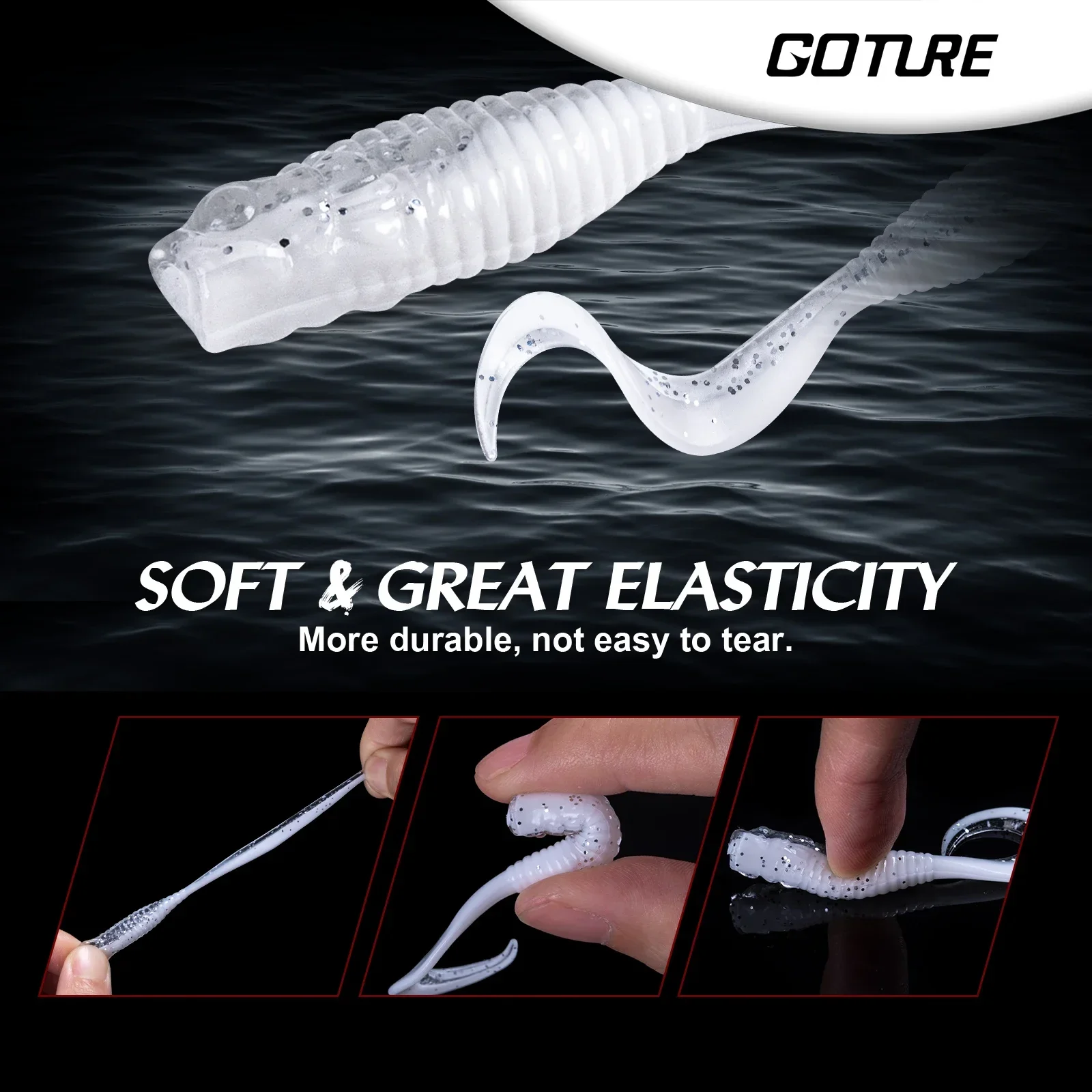 Goture 20 unids/lote señuelo suave cola en T señuelo de pesca 5cm 1,19g Swimbait cebo de lubina Wobbler cebo de gusano blando señuelos de langosta suaves realistas - imagen 4