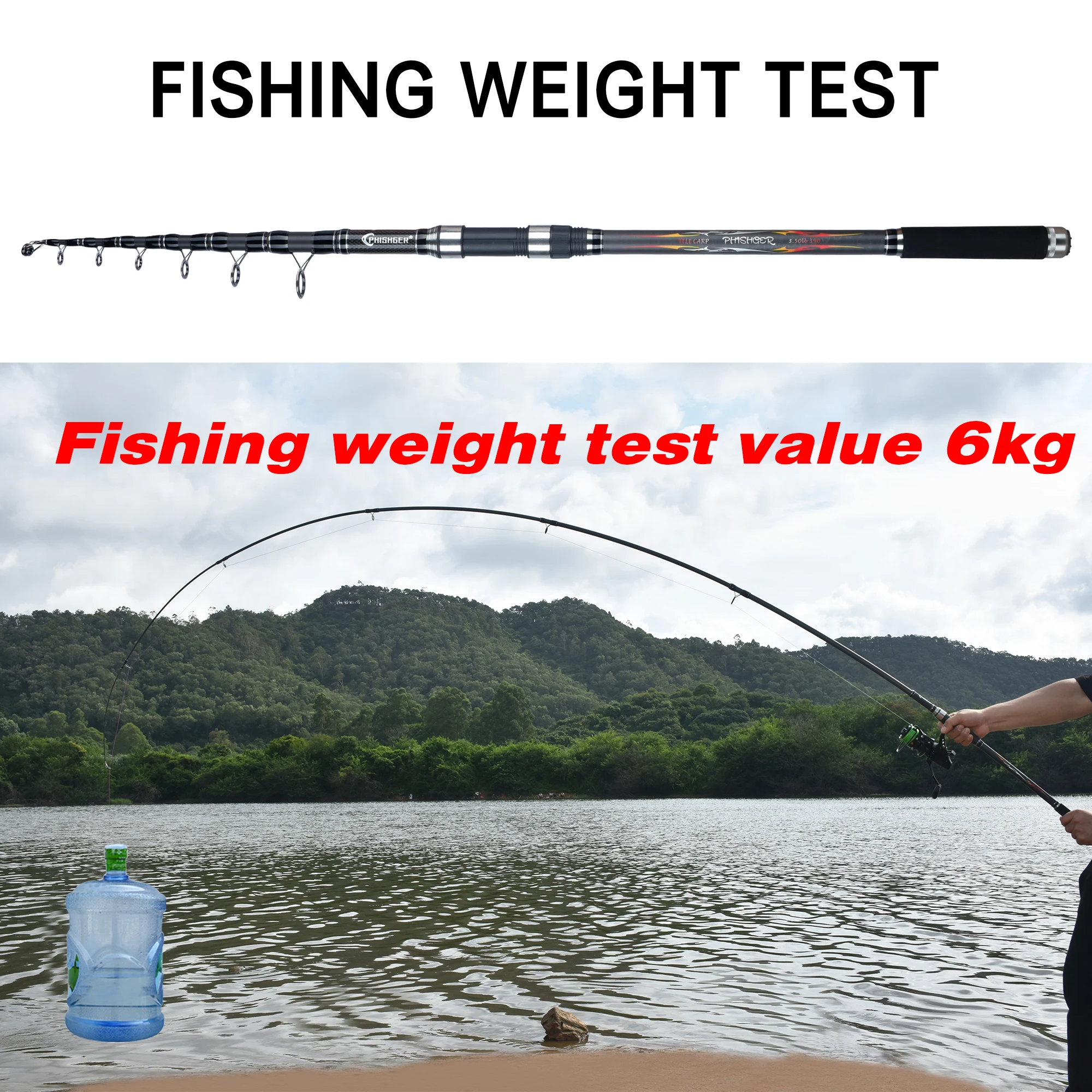 BIUTIFU-cañas de pescar telescópicas para carpa, poste duro giratorio de carbono 30T, potencia 40-3,0g, Surfcasting, 3,3/3,6/3,9/4,2 m - imagen 4