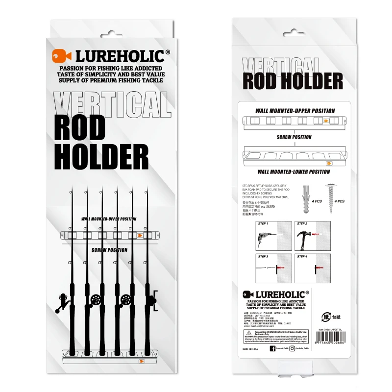 LUREHOLIC Soporte Cañas 6 uds – Estante Vertical Modular para Pared - imagen 4