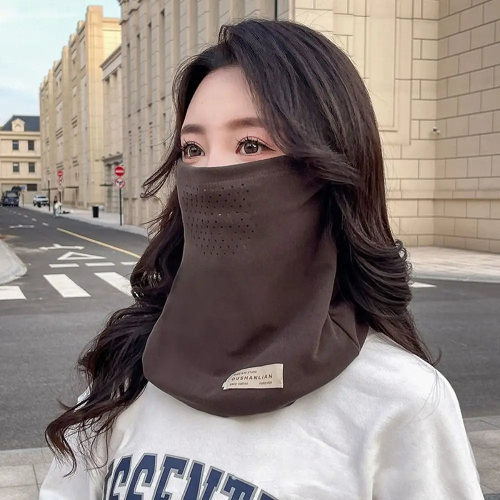 Polaina versátil de felpa para el cuello, bufanda de tubo de esquí de Color sólido que mantiene el calor, máscara de media cara para acampar al aire libre - imagen 3