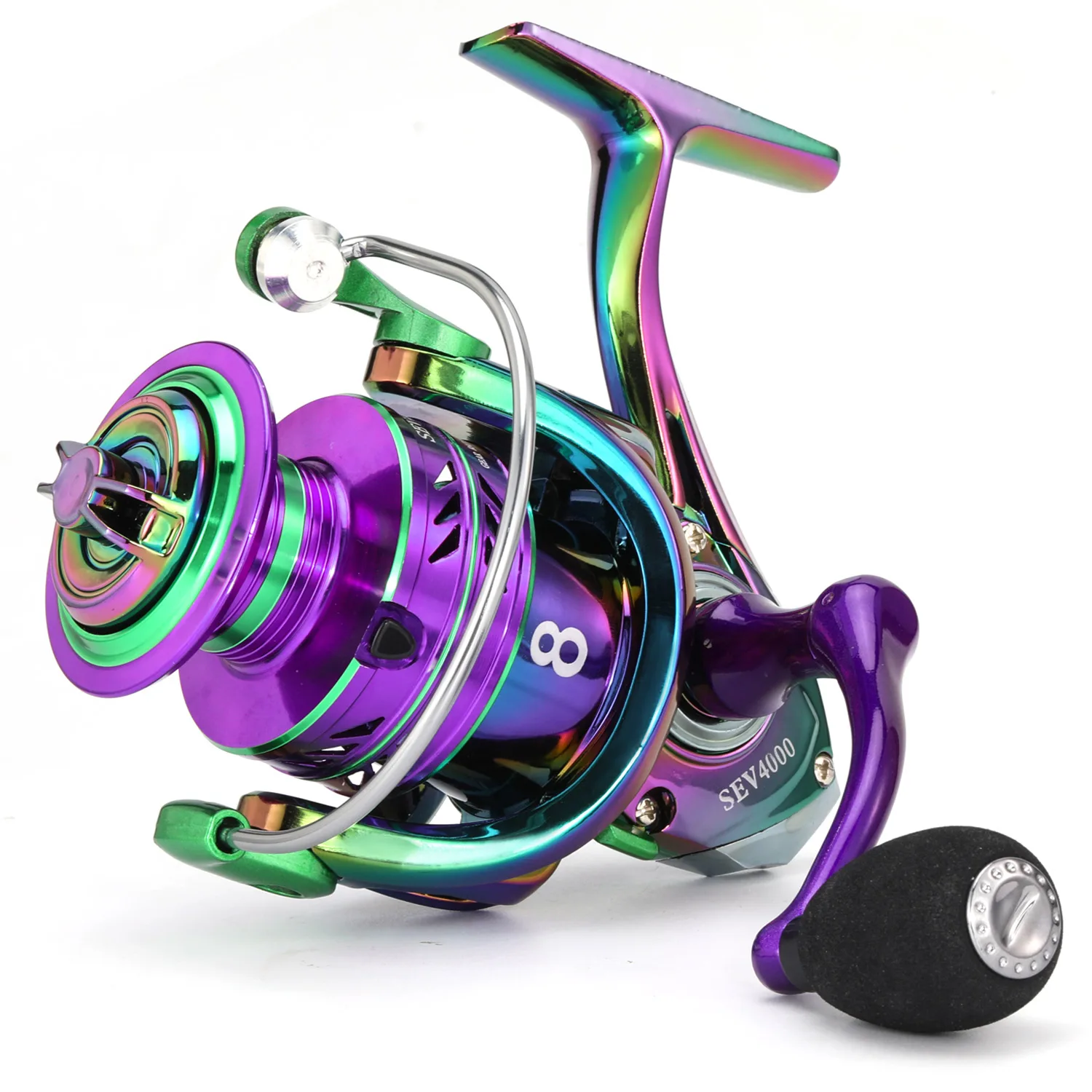 Carrete de Pesca Giratorio Sougayilang 1000-5000, Relación de Velocidad 5.2:1, Empuñadura de EVA, Arrastre Máximo de 12 kg, Mango Derecho/Izquierdo, Carrete de Pesca de Carpa