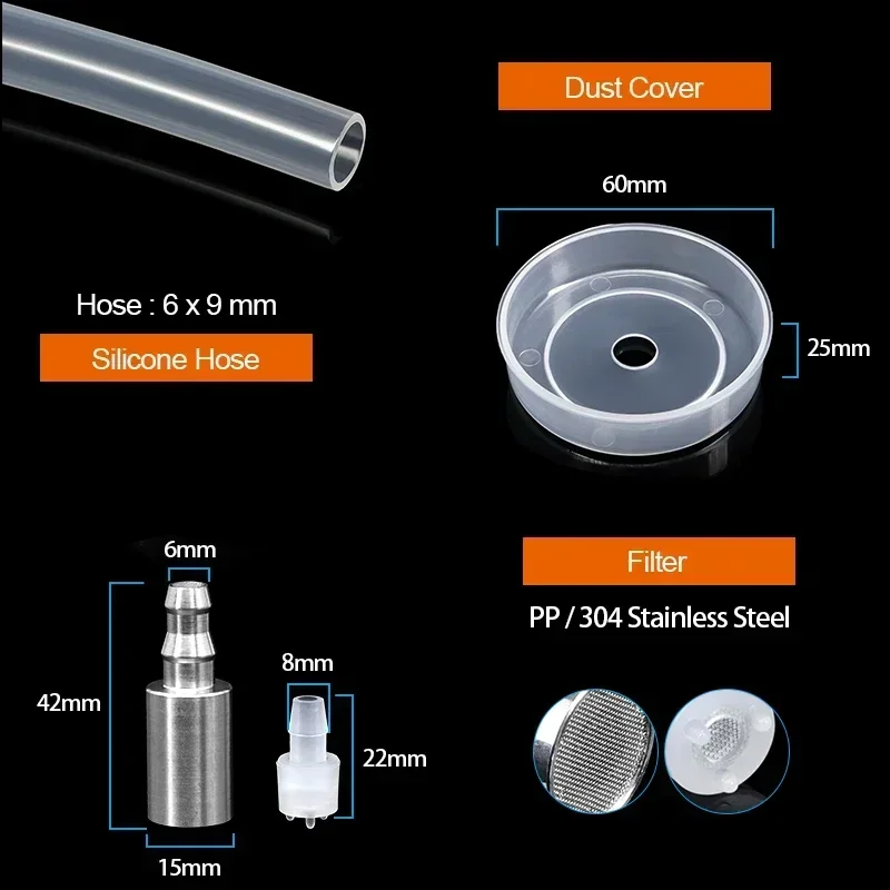 Tubo de silicona de grado alimenticio de 6x9mm con manguera con cubierta antipolvo, manguera de succión automática, tubo de bebida, tubo de entrada Universal, Kit dispensador de agua - imagen 3