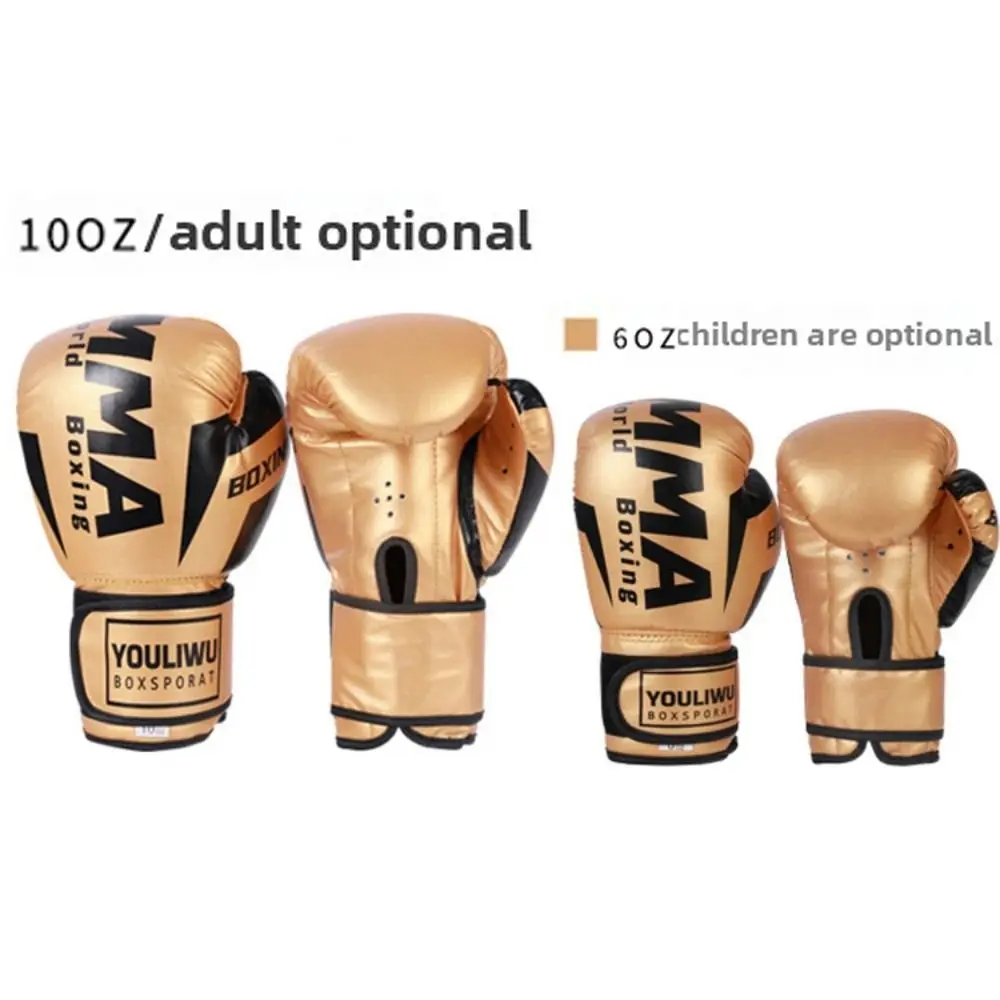 Guantes de boxeo de cuero PU, guantes protectores transpirables para Kickboxing, acolchado de esponja, guantes de entrenamiento de perforación gruesos, manoplas para patadas - imagen 4