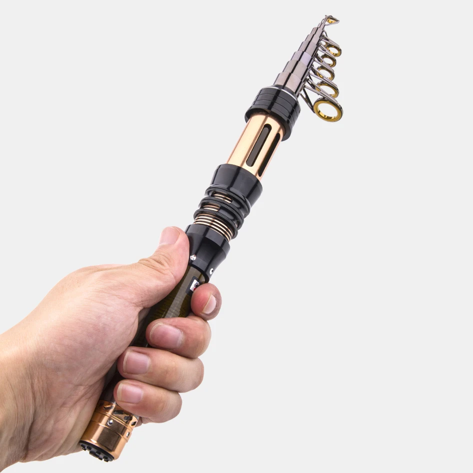 Caña de pescar telescópica giratoria de carbono portátil ultracorta 1,8 m 2,1 m 2,4 m 2,7 M 3,0 M caña giratoria ultraligera de acción rápida - imagen 3