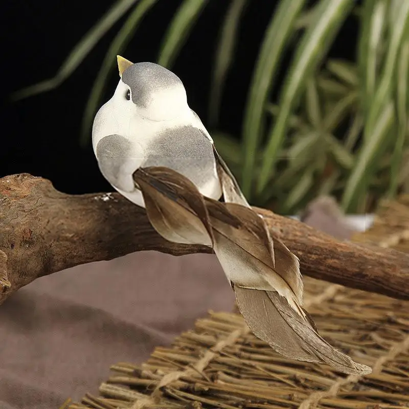 Pájaros artificiales decorativos con plumas para jardín y patio - imagen 5