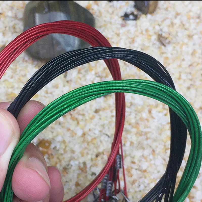 30 Uds 50cm 125LB alambre grueso líder de pesca de acero rastreo con señuelo giratorio Snap Jig gancho conector accesorios de pesca de agua salada - imagen 3