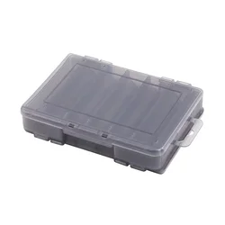Caja de herramientas de pesca, caja de plástico para equipo de pesca con 12 compartimentos de doble cara, caja de almacenamiento para anzuelos de cebo