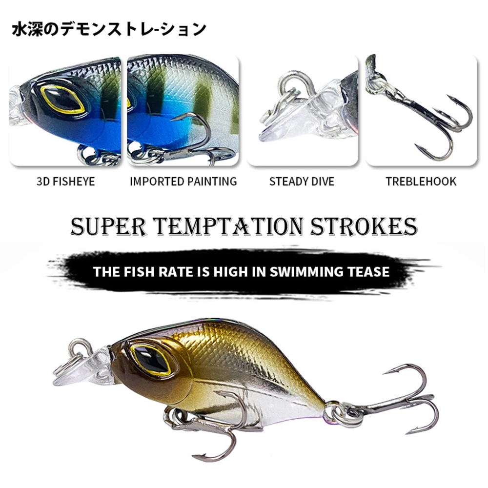 Señuelos de pesca de 3,2 cm y 3,5g que se hunden, Micro pececillo Wobbler, cebo duro Artificial, Jerkbait, accesorios de pesca, Mini Stream Bass MN604 - imagen 5