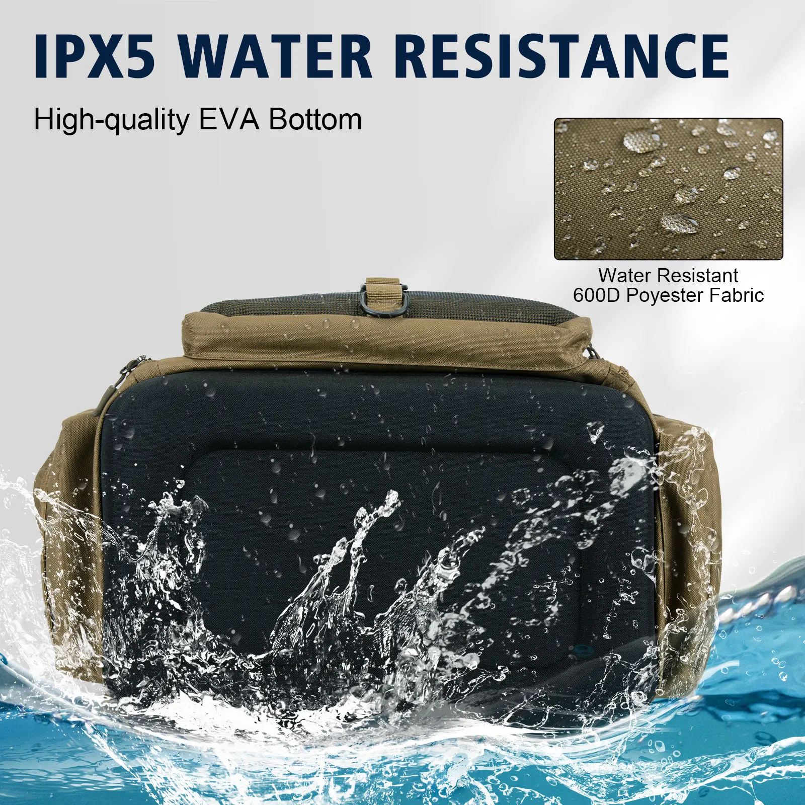 Goture-mochila de pesca multifuncional, bolsa de aparejos con soportes para caña, almacenamiento de equipo de pescado, bolsa para deportes al aire libre y acampada, 55x36x28cm - imagen 5