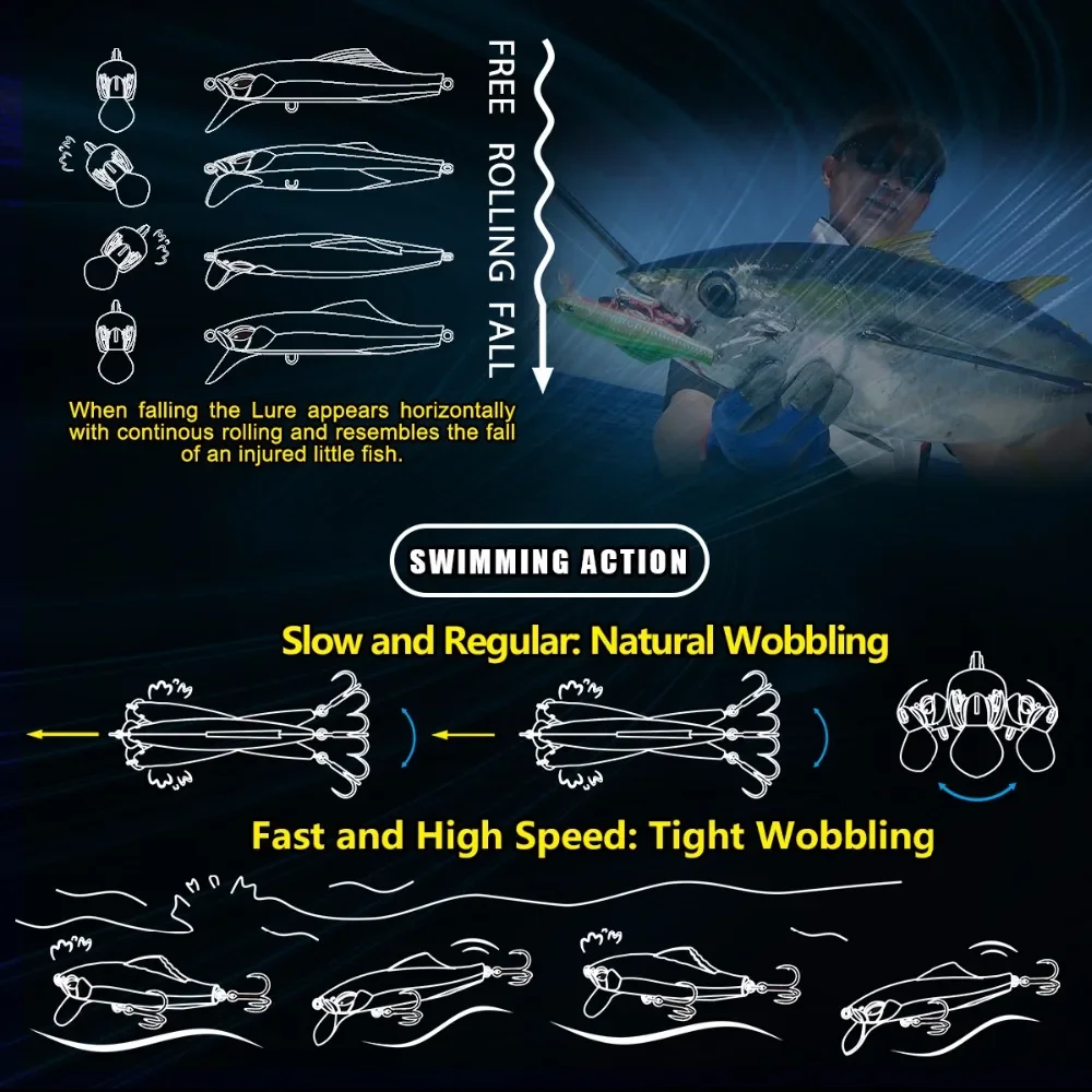 Señuelo de pesca de pececillo, cebo duro, Crankbait, hundimiento, 95MM, 30G - imagen 3