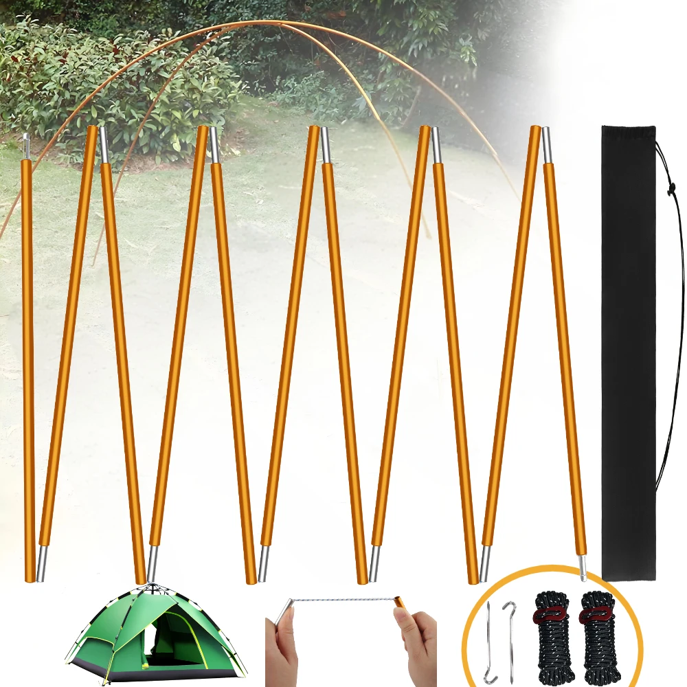 Postes de tienda de campaña de aluminio, postes de tienda preensamblados de repuesto, Kit de reparación de postes de tienda ligero para senderismo, Camping, tienda de campaña