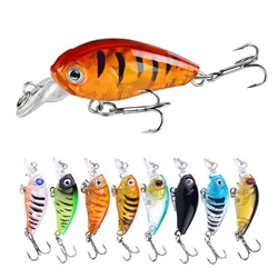 Cebo de Pesca Crankbait, 8 Uds., 4g, 4,5 cm, cebos duros artificiales, juego de señuelos con manivela, pececillo que se hunde, Jerkbait Wobbler, aparejos de Pesca