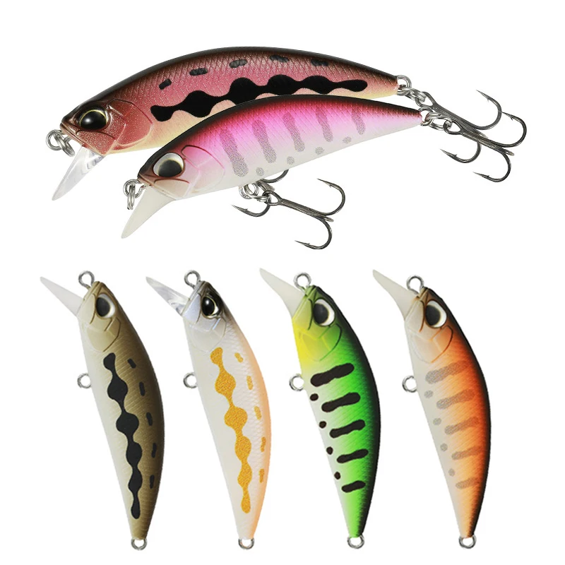 Mini Señuelos de Pesca de pececillo que se hunden, cebos artificiales para lubina, Lucio, carpa, agua dulce, Jerkbait, Swimbait, equipo de pesca, 50mm, 4,6g - imagen 5