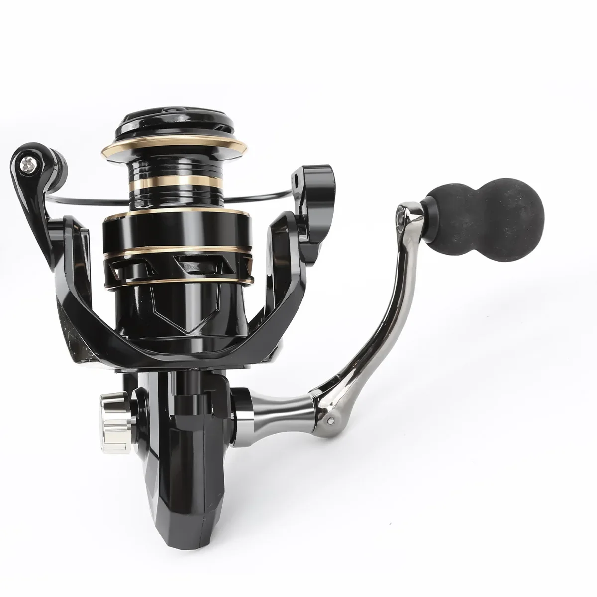 Nuevo Ruedas giratorias de oro negro, ruedas de lanzamiento de largo alcance de Metal, ruedas de poste de mar, carrete de sedal - imagen 3