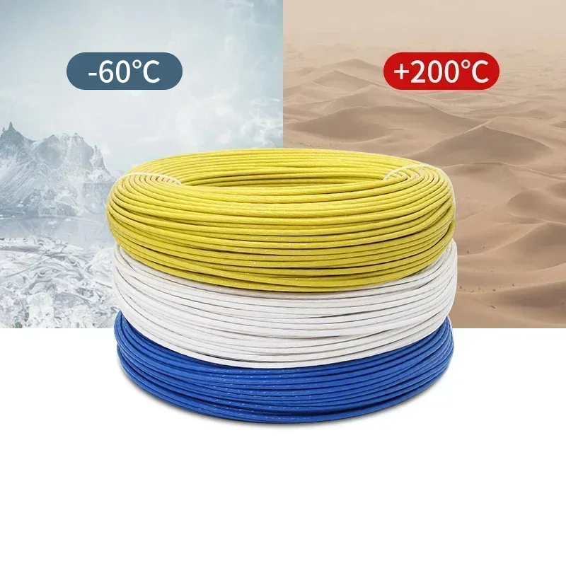 Cable de PTFE Chapado en plata de alta pureza OFC 30 ~ 10 AWG, señal electrónica de cobre, altavoz de Audio HiFi, Cable de auriculares DIY, 1/5m - imagen 3