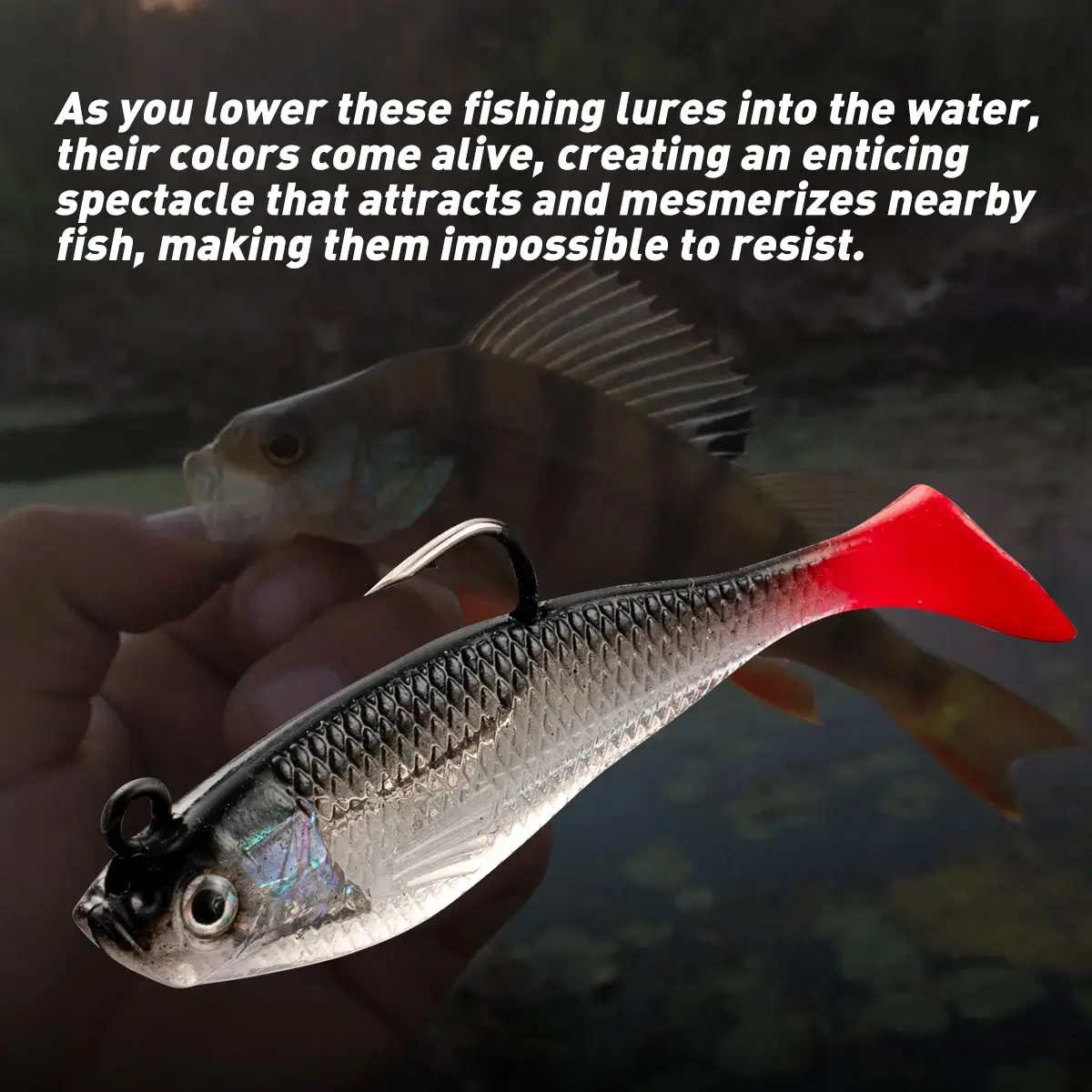 Señuelos de Pesca Wobblers para Lucio, cebo de silicona suave, plantilla de plomo, cebos artificiales, aparejos de Pesca, 5 unidades por lote - imagen 4