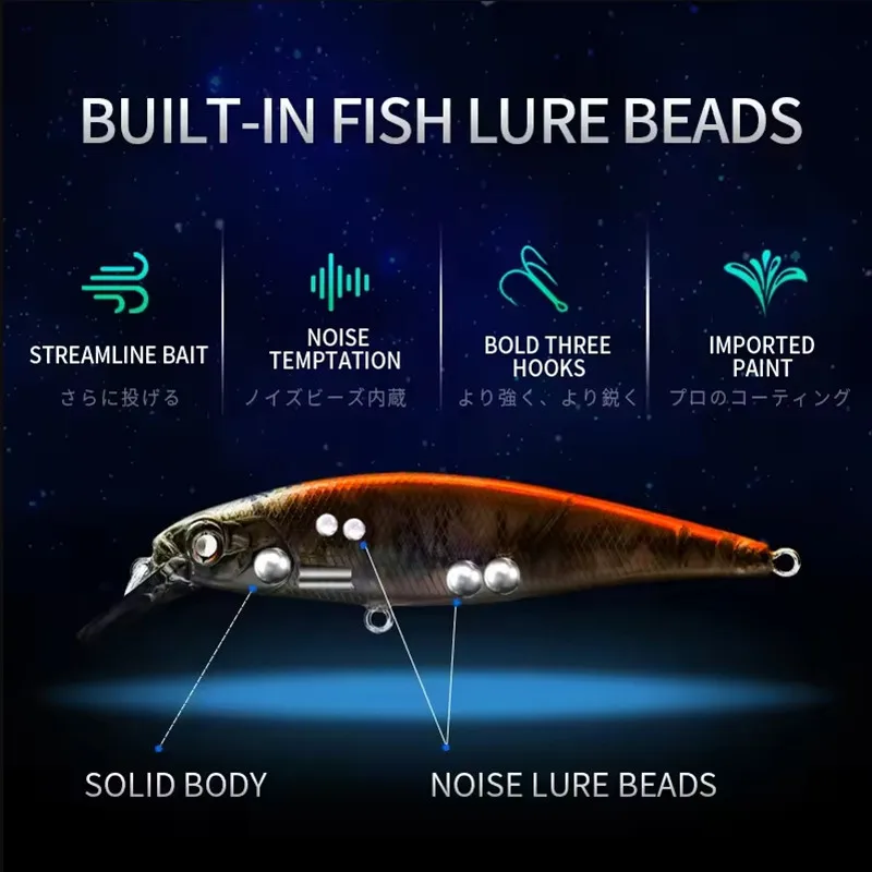 BEARKING, recién llegado, cebo para aparejos de pececillos de 80mm y 10g para pesca de lubina, Lucio, Wobblers, Señuelos de Pesca de carpa, cebos artificiales, aparejos - imagen 3