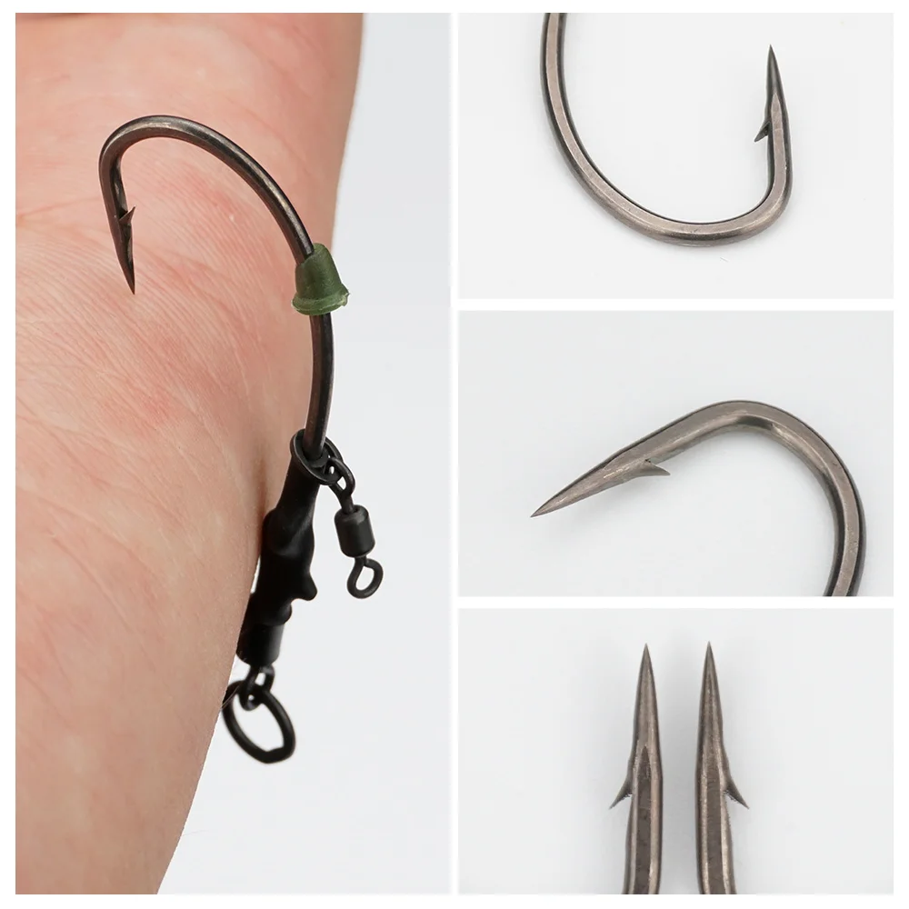 Hirisi-aparejos de pesca de carpa Ronnie, juego de aparejos de anzuelo, 4 Uds., kits de aparejos terminales listos para usar, accesorios de equipo de pesca - imagen 4