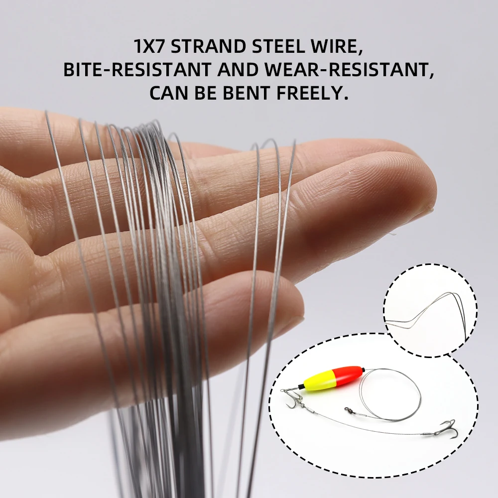 ZYZ 1 pieza de aparejos de cebo de pesca ideales para bagre rosa con 7 hebras de alambre de acero flotador anzuelos triples aparejos de bagre aparejos de Lucio - imagen 4