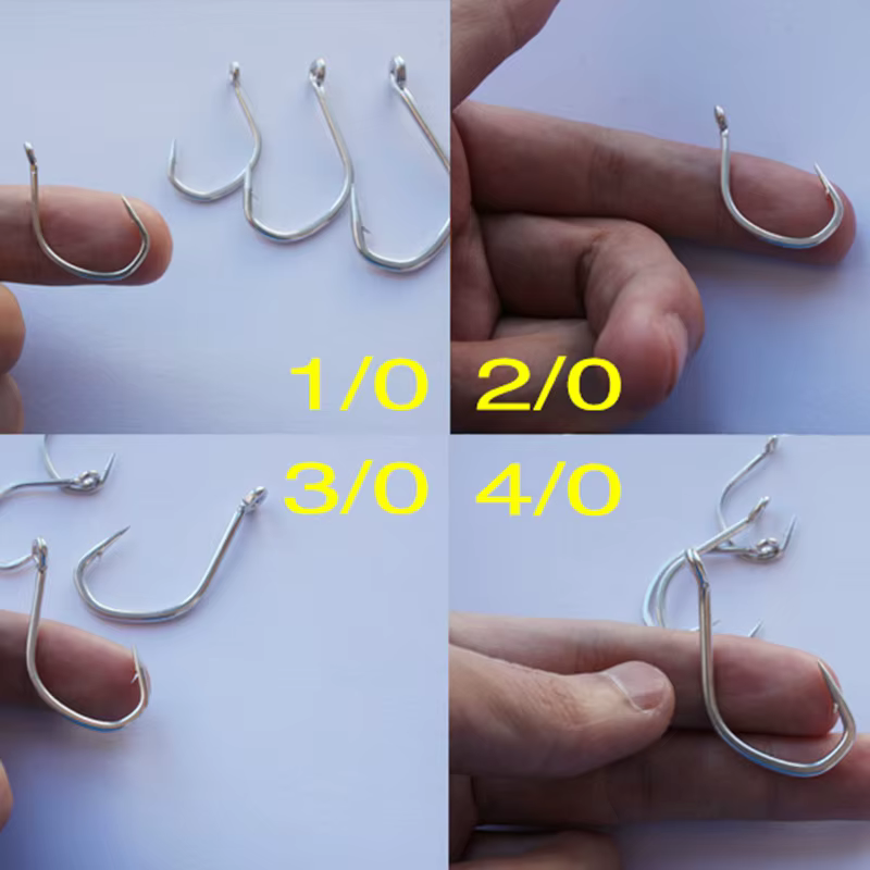 Anzuelos Slow Jigging acero al carbono – Cabeza plana ojo barco - imagen 4