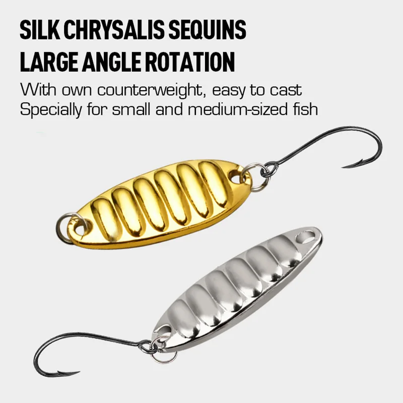 Kingdom 6 uds cebo de pesca señuelo cuchara de Metal 1,5g 2,5g 3,5g 5g 7g 10g 12g trucha lubina lentejuelas Spinner cuchara cebo aparejos de pesca - imagen 3