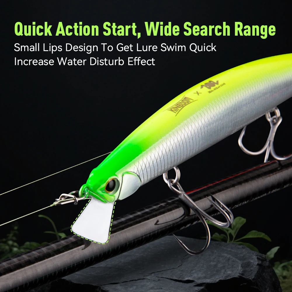 Señuelo de pesca Kingdom Minnow, 175mm, 28,5g, fundición larga, agua salada, cuerpo delgado, hundimiento, Wobblers de lubina Artificial para pesca en el mar - imagen 5