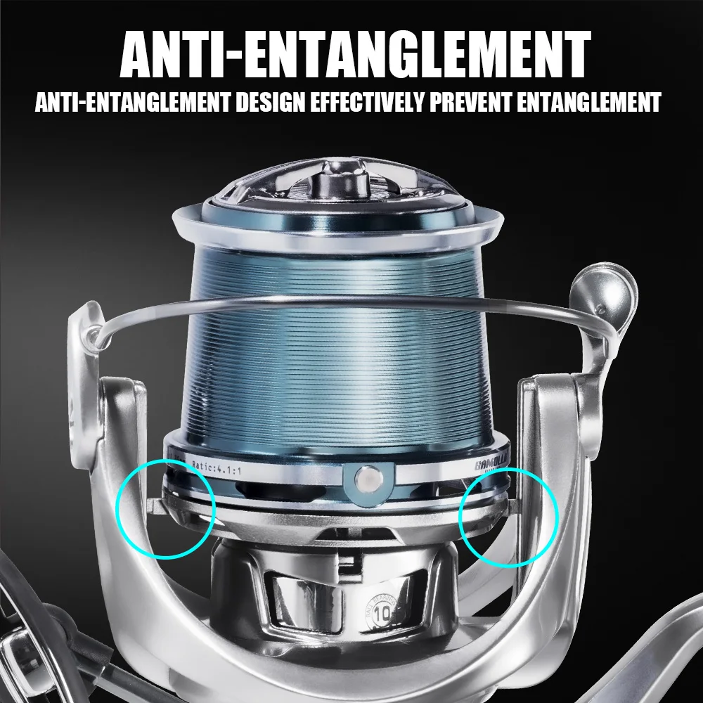 SAMOLLA carrete de pesca de agua salada giratorio 1200-16000 10 + 1BB 4,1: 1 arrastre máximo 25KG gusano Sharft carretes a prueba de agua pesca de carpa - imagen 4