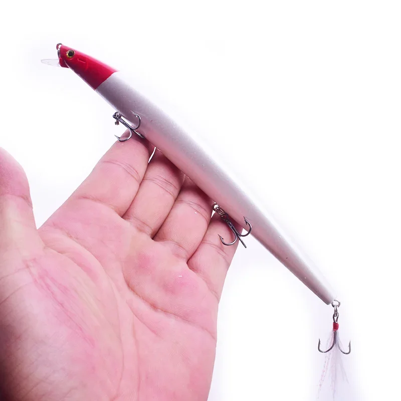 Señuelo de Pesca de pececillo grande, 1 unidad, 18,5 cm, 22g, cebo duro Artificial, anzuelos de Pesca de plumas, carpa, lubina, Pesca, Isca, Wobblers, Crankbaits