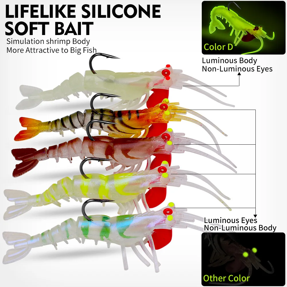 Señuelo de Pesca luminoso Minnow, 7,3 cm, 10cm, 13,5 cm, cebo Wobbler, plantilla, Crankbait, carpa, camarón, aparejos de Pesca, cebo de natación - imagen 2