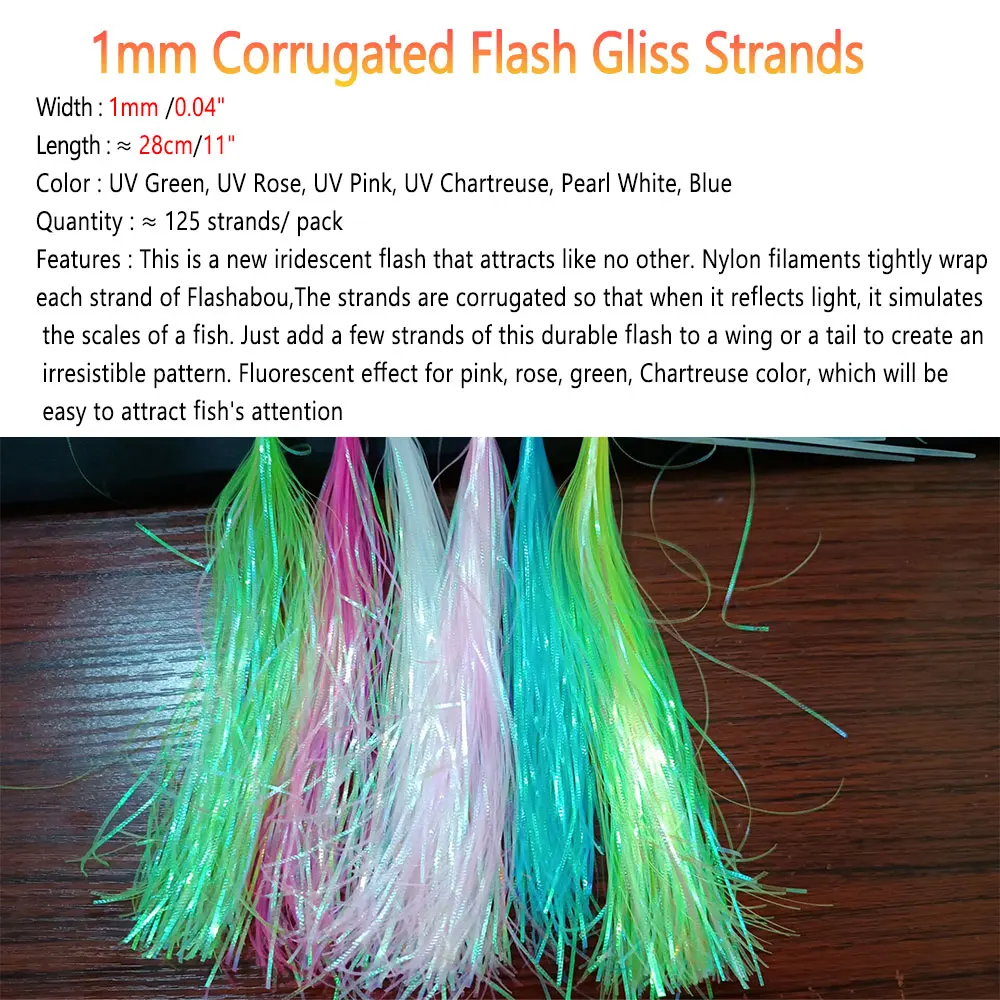 Bimoo-oropel de 1mm de ancho, escamas de pescado para atar pececillos, serpentinas, moscas de agua salada - imagen 3