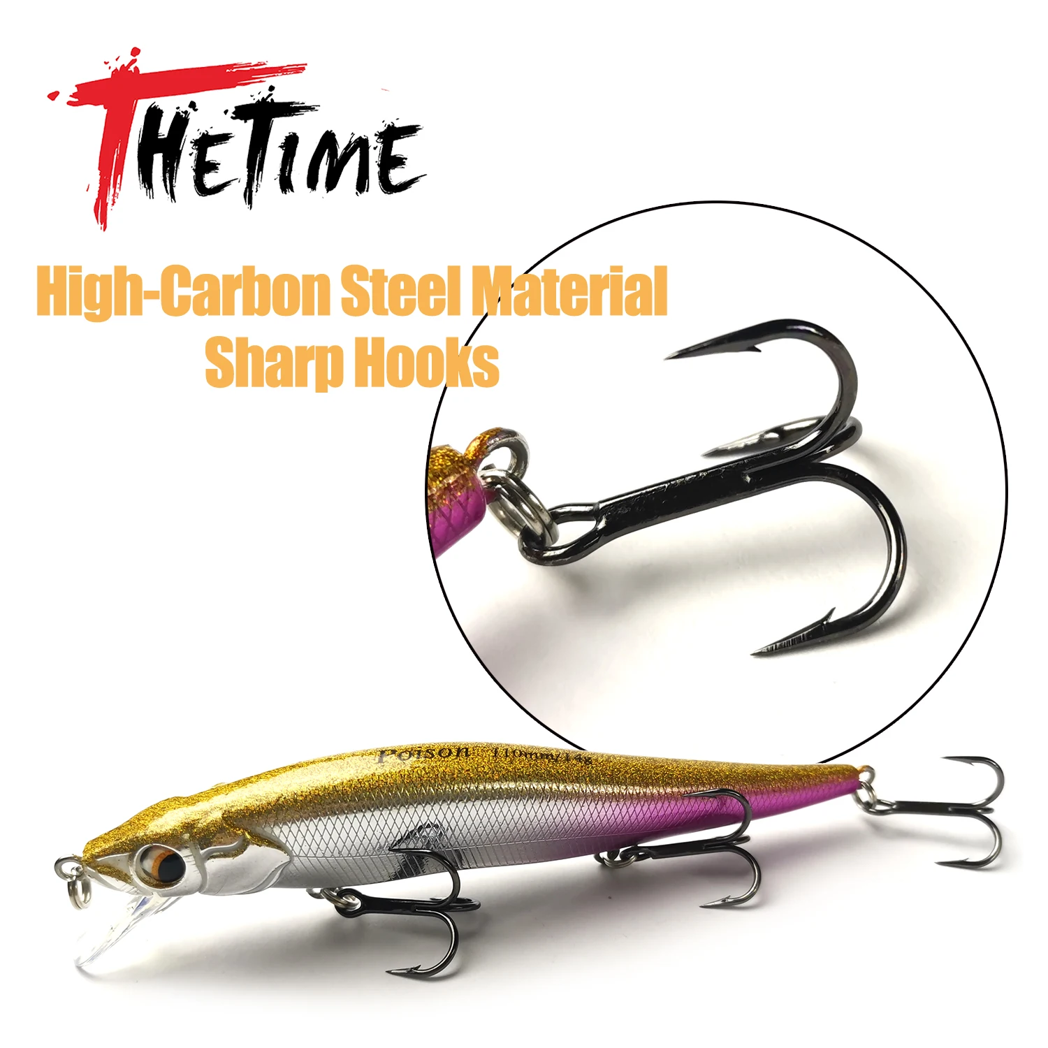 THETIME 110mm/14g PS110 SP Señuelos de pesca flotantes Jerkbait Minnow sistema de peso de tungsteno cebo Wobbler pesca de Lucio - imagen 4