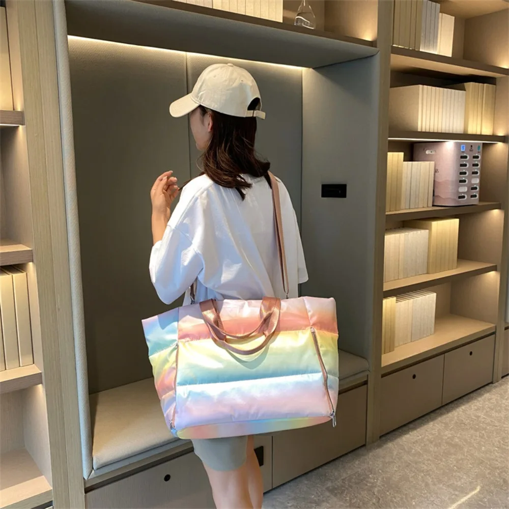 Nuevo Bolsa de gimnasio de nailon para mujer, bolsa deportiva impermeable con separación en seco y húmedo, bolsa de mano suave de gran capacidad para gimnasio, Yoga y viajes - imagen 2