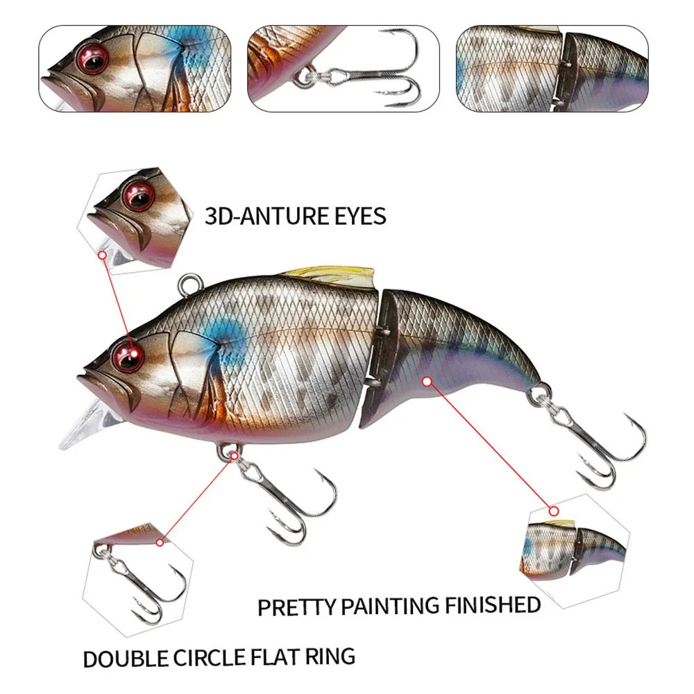 Señuelos de Pesca Minnow de 2 secciones, 71mm, 9,7g, cebo Artificial flotante de fundición larga, Lucio, lubina, Wobblers, suministros de Pesca Isca - imagen 4