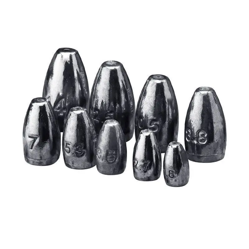 Accesorios para aparejos de pesca, aleación de Metal, peso hacia abajo, plomo, Taxas, señuelos de aparejo, lote de 10 piezas, venta - imagen 3