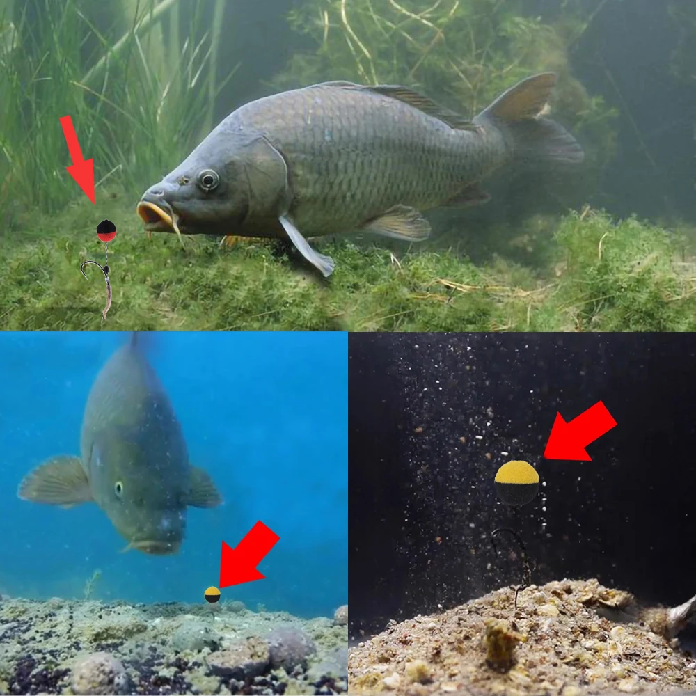 NGB 10 Uds Boilies emergentes Bola de espuma para pesca de carpa 11mm flotabilidad cebo para carpa aparejo para el cabello método alimentador Boilies flotantes pesca - imagen 4