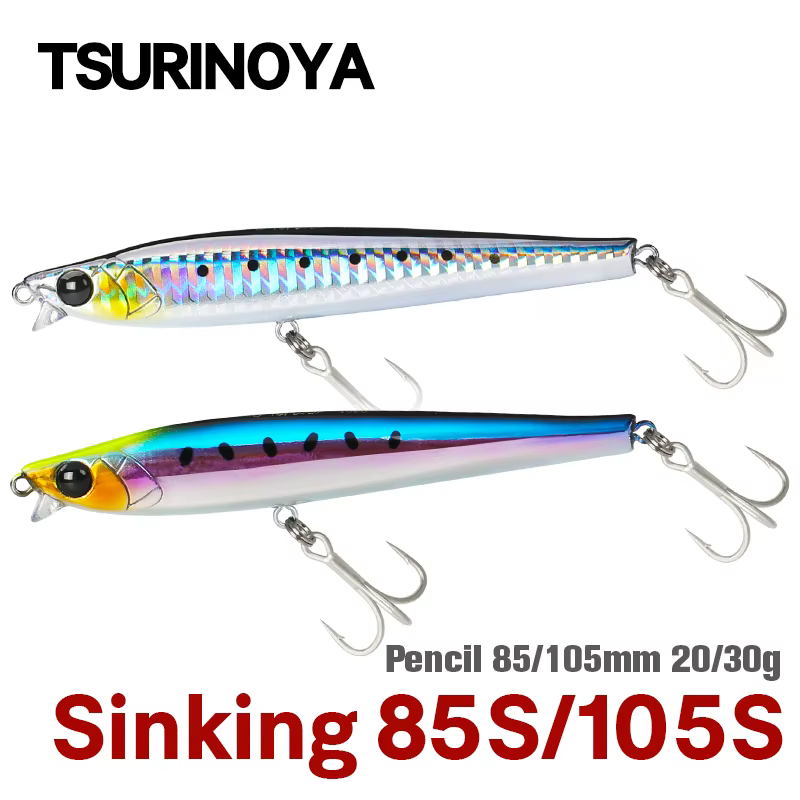 TSURINOYA AIRAZOR 85S/105S Señuelo Lápiz Labio Corto Hundido para Mar