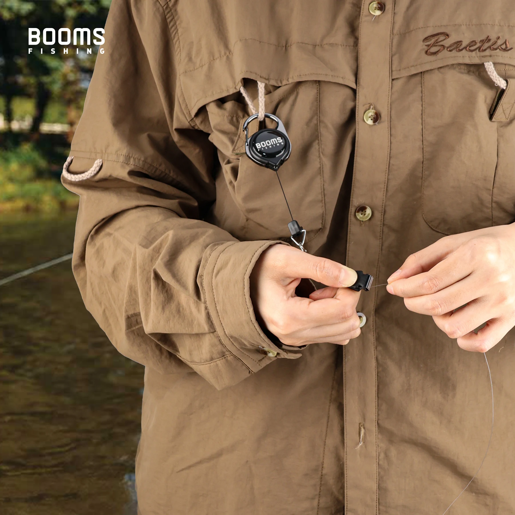 Booms Fishing FC2 tijeras de líneas de mosca Mini cortador de sublínea cortadora de acero inoxidable con Retractor herramienta de aparejos de pesca con mosca - imagen 4