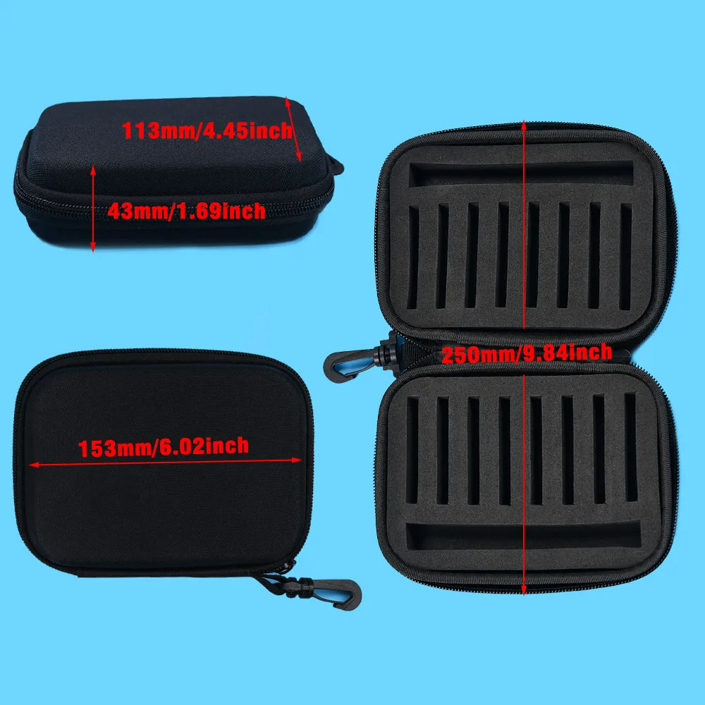 Accesorio de aparejos de pesca impermeable portátil negro, estuche de almacenamiento EVA con cierre de cremallera, caja de cebo multiusos, caja de gancho - imagen 2