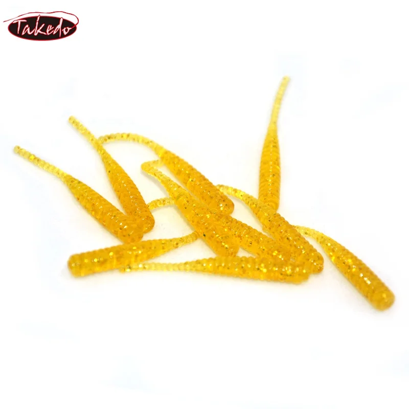 TAKEDO LD23 40MM/0,4G 10 unids/bolsa Material TPR aguja cola Señuelos de pesca cebo de gusano suave pesca de carpa señuelo de lubina Isca Artificial - imagen 3