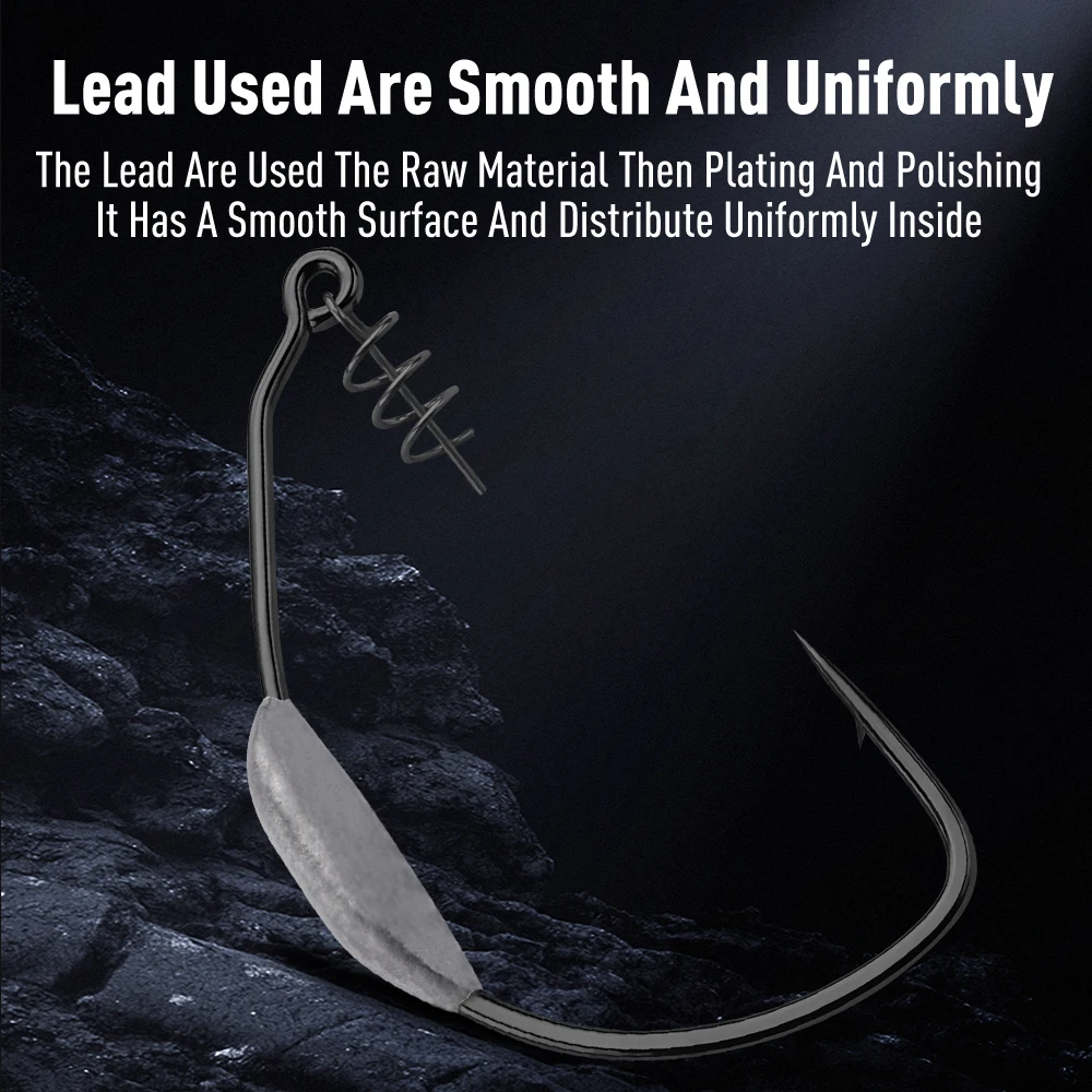 Anzuelos de pesca Kingdom Spring 3 # 5 # 6 # 8 # 10 # Anzuelos de pesca con cerradura de resorte de cebo blando de acero al carbono - imagen 5